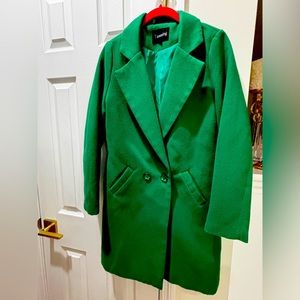 Kelly Green Wool Pea Coat size xs